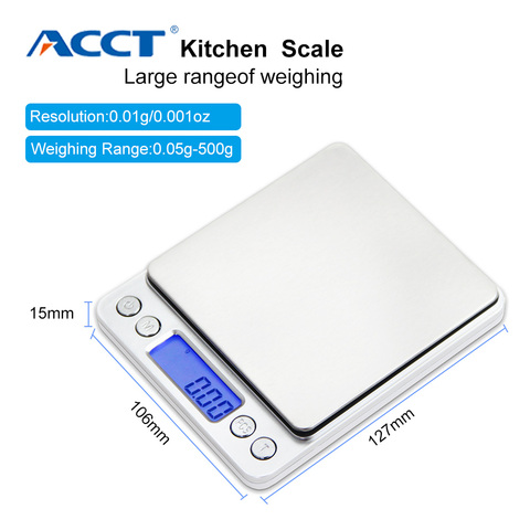 Kitchen Scales 3000g x 0.1g Mini Portable Digital for Pocket Scale 3kg 0.1 Precision Jewelry Electronic Balance Weight Gold Gram ► Photo 1/6