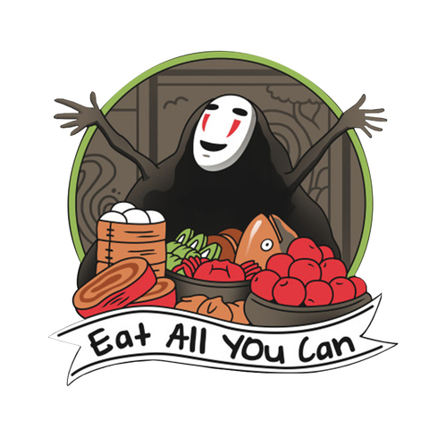 Eat all you can No face badge funny Spirited Away pin foodie anime fans decor ► Photo 1/1