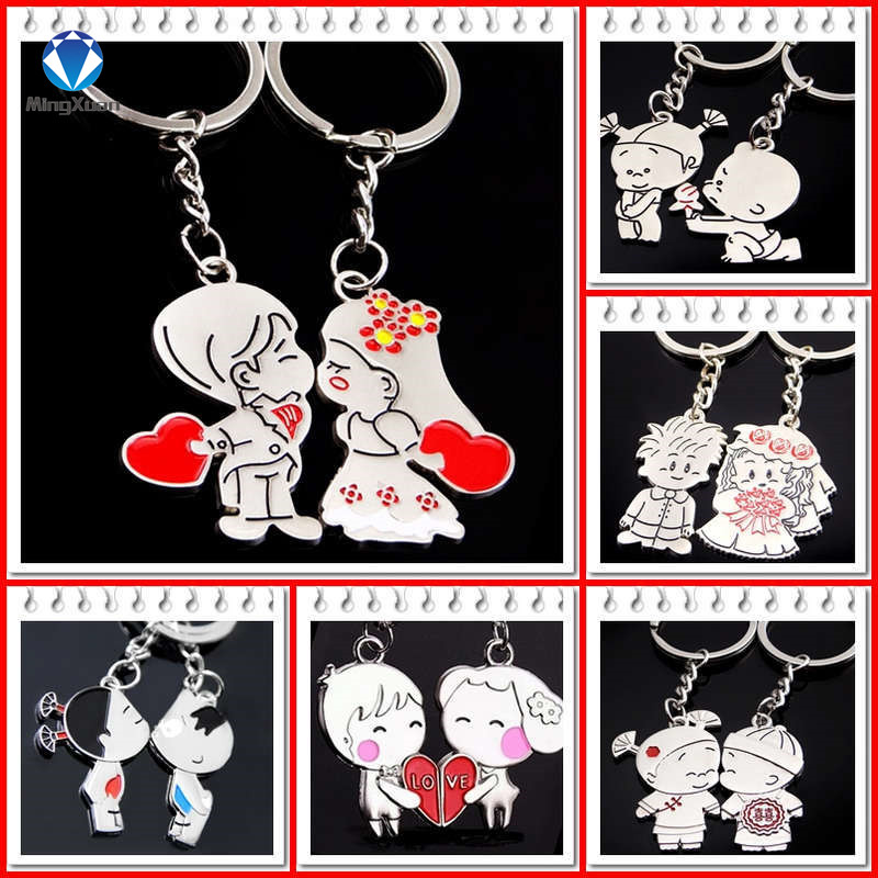 Items Casual Couple Love Keychain Cartoon Key Chain Lovers Key Ring