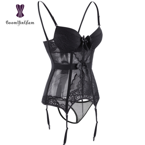 Women Erotic Cotton Bustier Slimming Lace Shapwear Sexy Cosplay Suit Padded Corset With Adjustable S-XXL 944# ► Photo 1/6