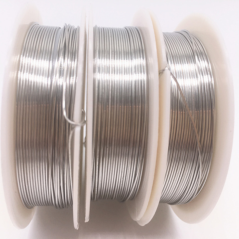 Wholesale 0.2/0.3/0.4/0.5/0.6/0.7/0.8/1.0 mm Brass Copper Wires Beading Wire For Jewelry Making silver colors ► Photo 1/5