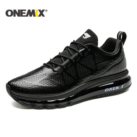 ONEMIX Running Shoes Men leather upper Runner Athletic Sneakers men Air Cushion Running Shoes Women Outdoor Walking Shoes Men ► Photo 1/6