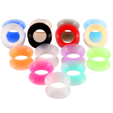 30PCS Silicone Flexible Thin Double Flared Ear Plugs Flesh Tunnel Ear Expander Stretcher Earlets Earring Gauges Piercing Jewelry ► Photo 1/6