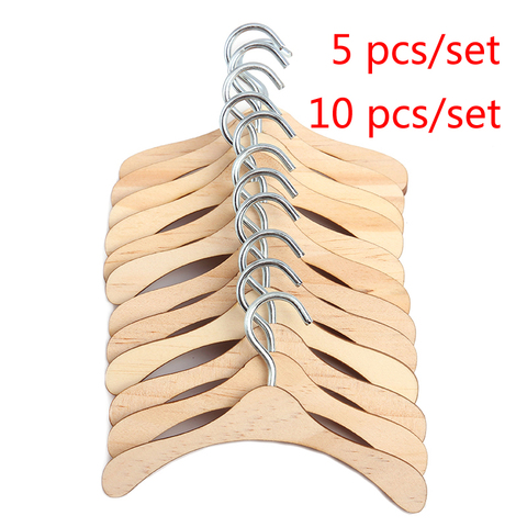 Doll clothes accessories 10 PCS wood hangers 5 PCS fit 18-inch Girl dolls and 43 cm baby boy,14.5-inch dolls, Babie doll Q20 ► Photo 1/6