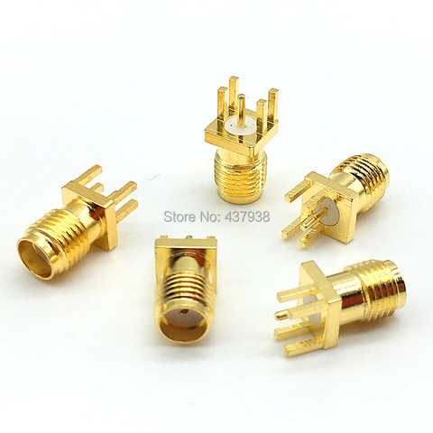 10pcs 1.6mm SMA Female Jack Solder Nut Edge PCB Clip Straight Mount Gold Plated RF Connector Receptacle ► Photo 1/5