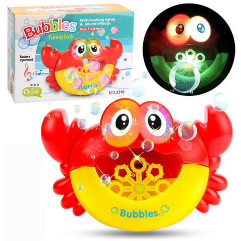 Outdoor Bubble machine Blower gun Frog Crabs Baby kids Bath Maker Swimming Bathtub Soap Water Toys for Children With Music ► Photo 1/6