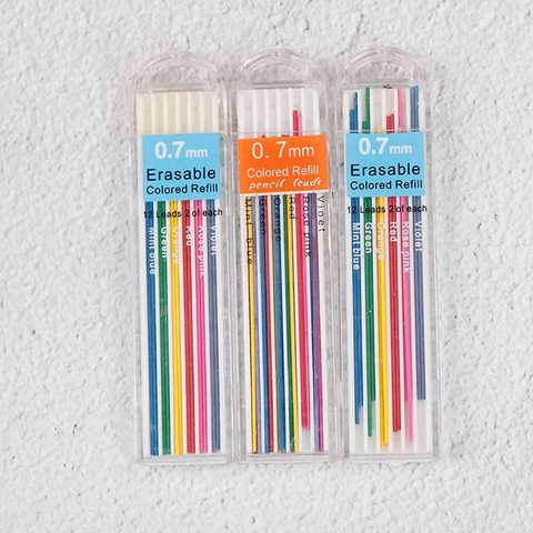 3 Boxes 0.7mm Colored Mechanical Pencil Refill Lead Erasable Student Stationary Supplies ► Photo 1/6