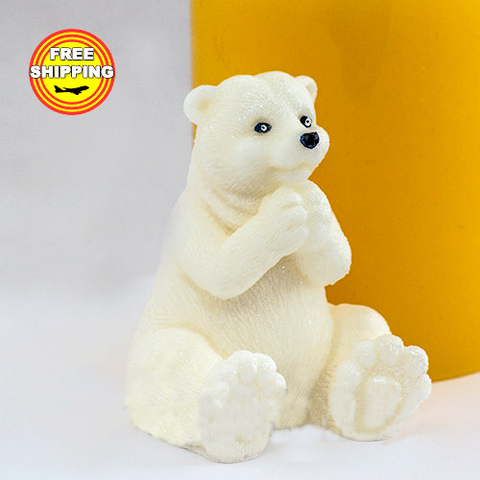 Polar bear soap mold Food-grade silicone moulds 3d handmade animal soap and candle mold with high quality Przy wholesale ► Photo 1/6