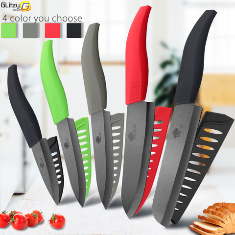 Ceramic Knife 6  5  4  3 inch Kitchen Chef Knives Zirconia Black Blade Utility Slicing Paring Fruit Vegetable Meat Cutter Tool ► Photo 1/6