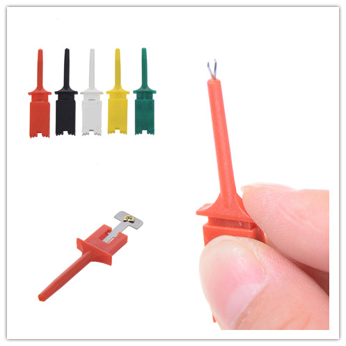 10PCS Middle Multimeter Lead Wire Kit SMD IC Hook Test Clip Grabbers Probes Cabl 