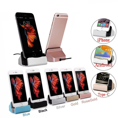 Charging Station Docking For IPhone XS MAX XS XR X 8 USB Cable Sync Cradle Charger Dock For Android Type C Samsung Stand Holder ► Photo 1/5