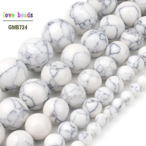 4/6/8/10/12mm Second Generation White Howlite Beads for Jewelry Bracelet Making Round Loose Beads Strand 15'' ► Photo 1/5