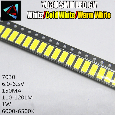 50pcs FOR LG Innotek LED LED Backlight 1W 7030 6V Cool white TV Application smd 7030 led cold white 100-110lm 7.0*3.0*0.8mm ► Photo 1/4