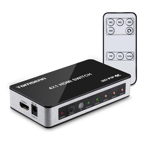 Tomsenn 4K x 2K 4 Port High Speed HDMI Switch 4x1 with Picture-In-Picture (PiP) Feature and IR Wireless Remote Control ► Photo 1/6