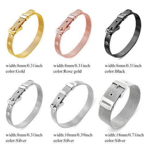 Hot Sale!! 8mm/ 10mm Stainless Steel bracelet bangles Wristband Fashion Accessory Fit for Slide Letters Charms LSBR01-02 ► Photo 1/6