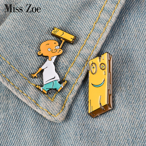 Jonny and Plank Enamel Pin Anime EEnE badge brooch Lapel pin Denim Shirt Collar Childhood Cartoon Jewelry Gift for friends ► Photo 1/6