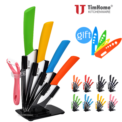 Ceramic knife set 3'4'5'6' kitchen knives chef knives Paring hot sale kitchen tool cutter meat knives with stand/holder ► Photo 1/5
