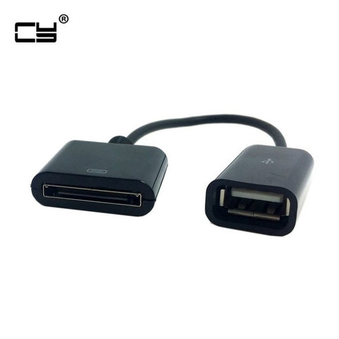 Black & White Dock 30pin Female to USB 2.0 Female Data Charge Cable 10cm ► Photo 1/6