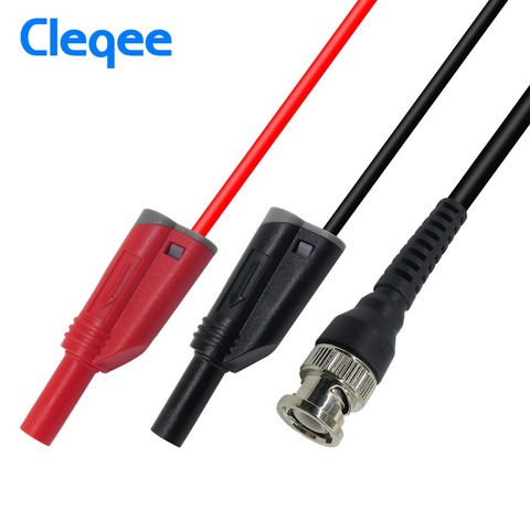 Cleqee P1010 BNC Q9 To Dual 4mm Stackable Shrouded Banana Plug with Test Leads Probe Cable 120CM ► Photo 1/4