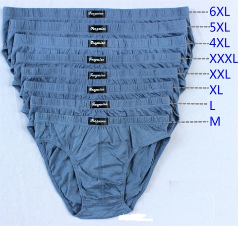 5pcs/lot Big pluz size 100% Cotton Briefs Men's Comfortable Underpants Underwear L/XL/2XL/3XL/4XL/5XL/6XL ► Photo 1/6