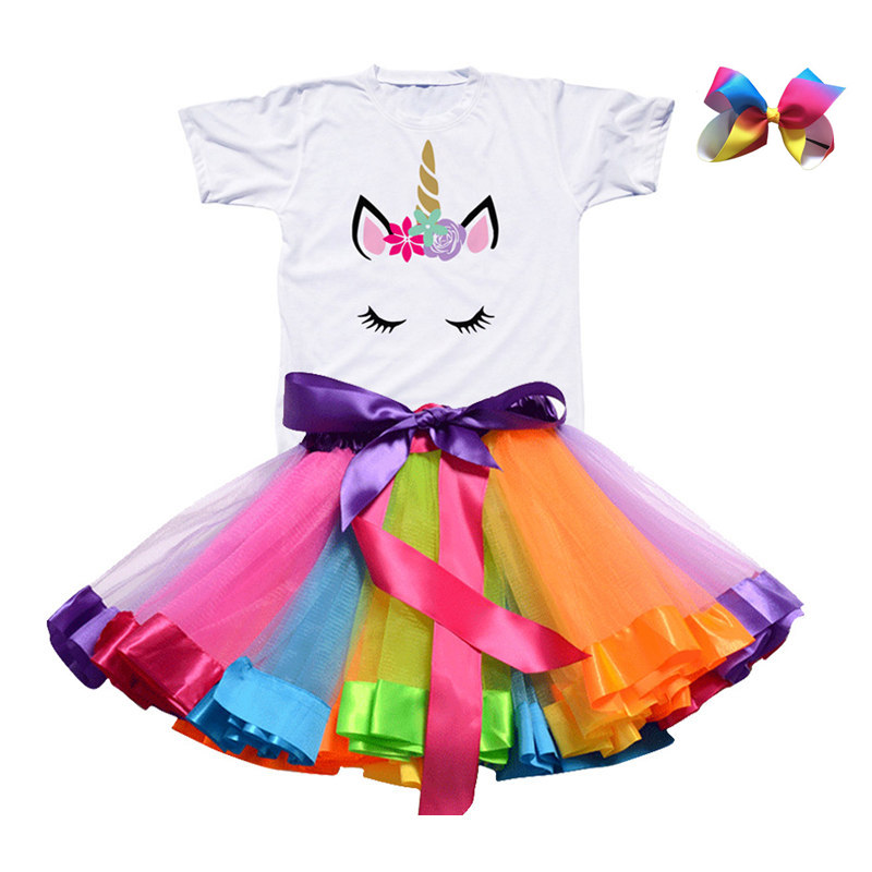 Summer Unicorn Baby Girls Tutu Dress Children Unicorn Party Little
