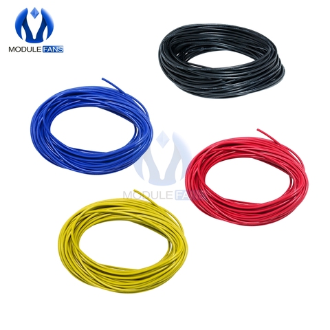 24AWG 10M Blue/Yellow/Blue/Black UL-1007 Hook-up Wire 80C 300V Cord DIY Electrical Diy Kit 10 Meters Internal Wiring ► Photo 1/6