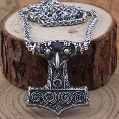 dropshipping 1pcs Norse Vikings Pendant Necklace Valknut Raven RUNE PENDANT with Stainless steel chain ► Photo 1/6