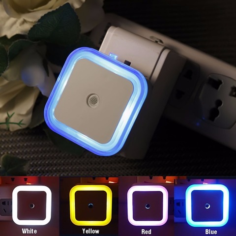 US EU Mini LED 0.5W Night Light Control Auto Sensor Baby Bedroom Lamp Square White Yellow AC110-220V LED Night Light For Baby ► Photo 1/6