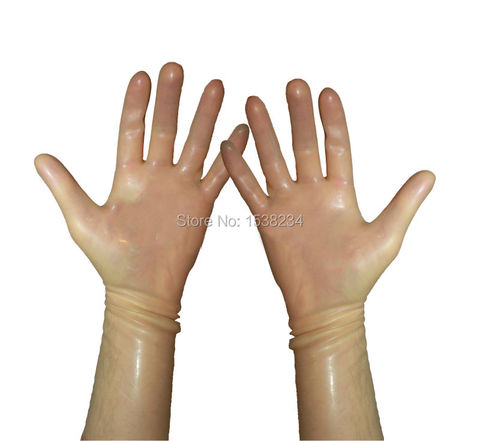 Latex Gloves Transparent Rubber Short LATEX gloves Size M cosplay gloves ► Photo 1/3