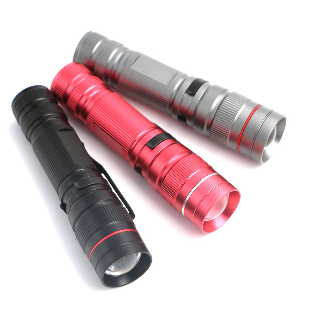 Tactical Mini Q5 LED Zoomable 1200 Lm 14500 Battery Flashlight Torch Light 