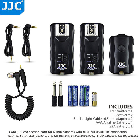 JJC Wireless Flash Trigger Remote Shutter Release for Nikon D500 D5 D810 D4s D2H D1x D1h D2x  D2Xs D3 D3s D3x D4 D300s D700 D800 ► Photo 1/6