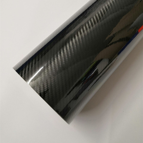 10/..30/40/50/58*152cm Car Styling Glossy Black 5D Carbon Fiber Vinyl film Wrap With Air Free Bubble DIY Car Tuning Part Sticker ► Photo 1/6