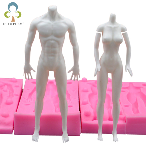 Doll Body Shaped Silicone Mold 3D Fondant Tool For Manikin Handmade DIY Chocolate Baking Decorating Clay Mould Supplies GYH ► Photo 1/6