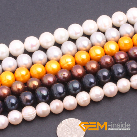 Pearl: 10-11mm Natural Freshwater Pearl Beads Strand 15