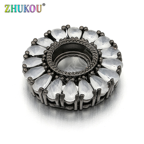 21mm Handmade CZ Rhinestone Round Flower Charms Connector For DIY Jewelry Findings Making, Model: VS204 ► Photo 1/4