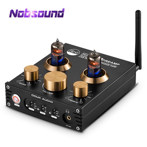 Nobsound HiFi Bluetooth 5.0 6J5 Valve Tube Preamp Bass Preamplifier Stereo Audio Headphone Amplifier USB DAC APTX ► Photo 1/6