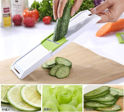 1pc Convenient 6 In 1 Multi-functional Stainless Steel Manual Vegetable  Slicer, Cutter, And Grater Kitchen Tool