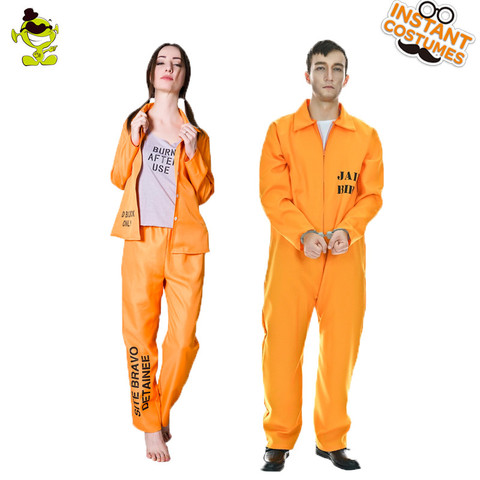 Adult Prisoner Costumes Cosplay Orange Prisoner outfits for Carnival Party Costume for Halloween Men&Women Costumes ► Photo 1/4