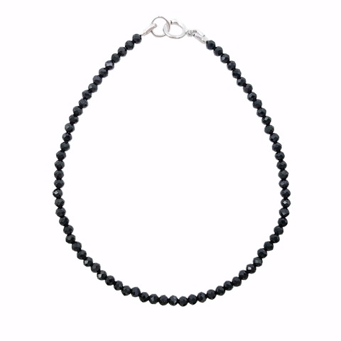 LiiJi Unique 925Sterling Silver Black Spinel Small Beads Bracelet Women Men Fashion Healing Stone Bracelet 17-20cm 6.8''-8'' ► Photo 1/5
