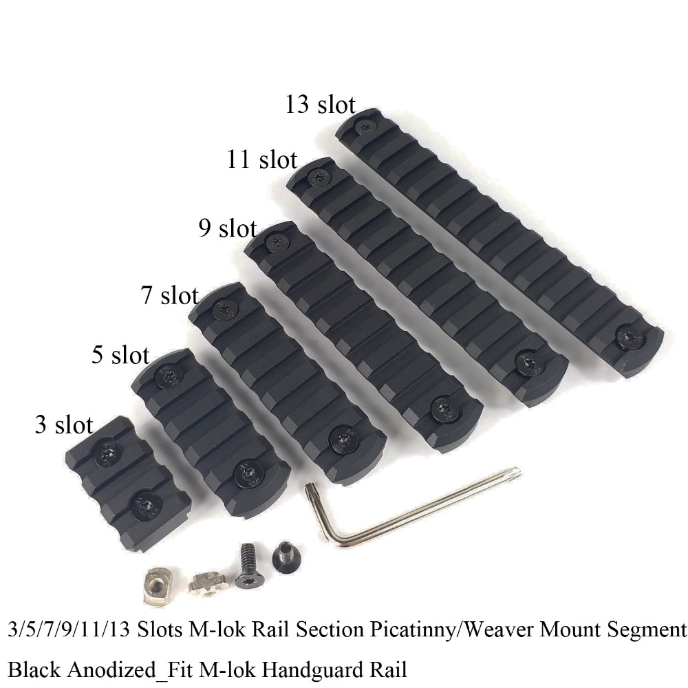 Weaver Rail Section Segment Aluminum 4 x M-LOK 2" 2 in inch 3 Slot Picatinny 