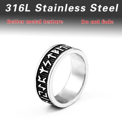 Beier 316L Stainless Steel nose viking Amulet rune words Odin 's Symbol for men scandinavian wholesale ring jewelry BR8-595 ► Photo 1/6