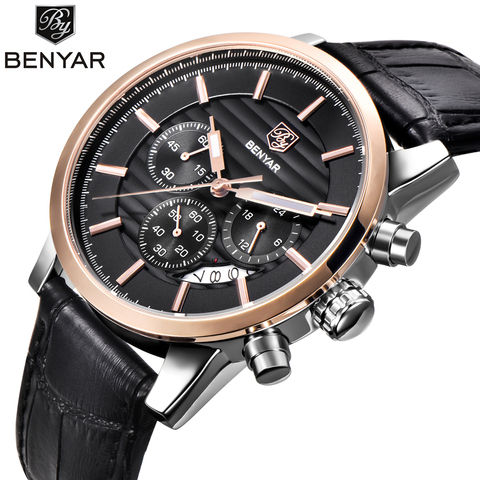 Reloj Hombre BENYAR Fashion Chronograph Sport Mens Watches Top Brand Luxury Business Quartz Watch Clock Relogio Masculino ► Photo 1/6