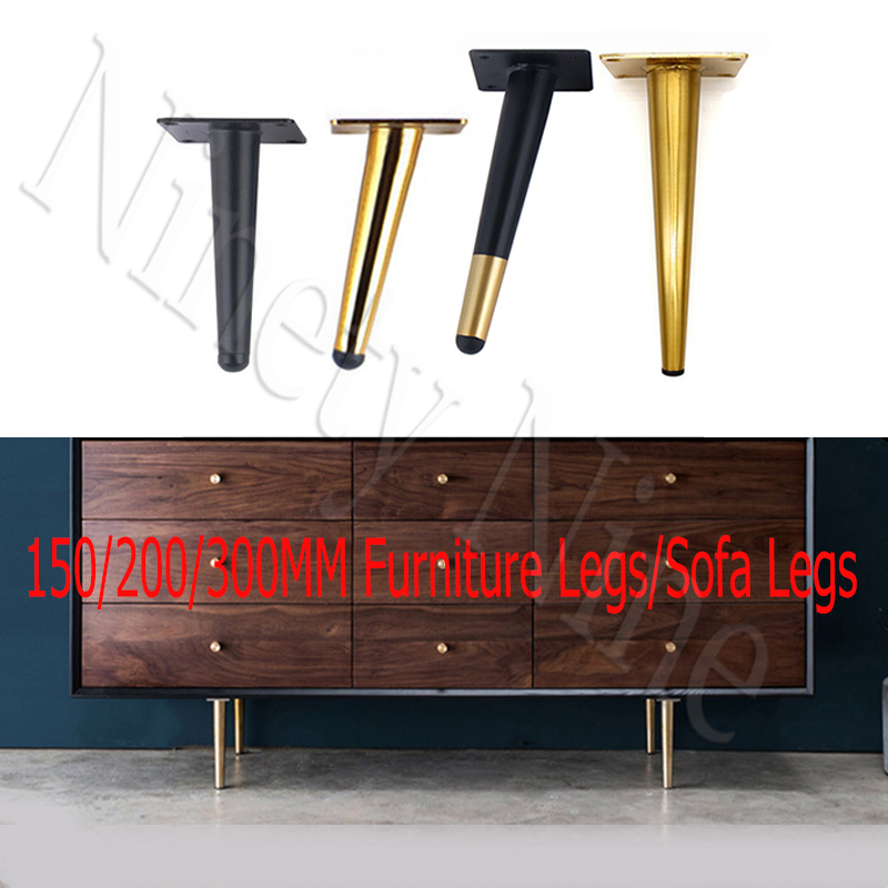 4pcs Set 4'' High Taper Sofa Legs Chrome Plated Steel Furniture Cabinet Feet 