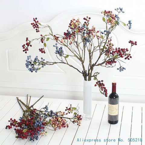 1 PCS Flexible Long Soft Stem Beautiful Artificial Bush Berry Branch Home Decoration Gift F442 ► Photo 1/6