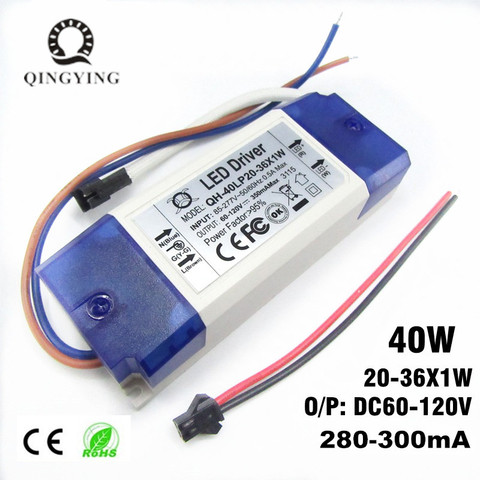 1/ 2 /5 / 10 Pieces 20W 30W 40W LED Driver 20-36x1W 300mA DC60-120V High Power Lighting Transformers For Floodlight ► Photo 1/5