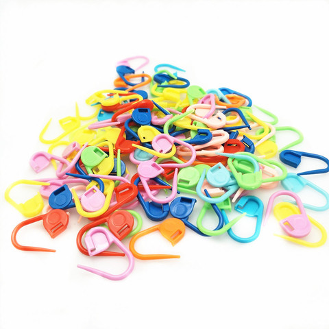 100pc Hot sell Mix Color Plastic Knitting Tools Locking Stitch Markers Crochet Latch Knitting Tools Needle Clip Hook 5BB5571 ► Photo 1/6