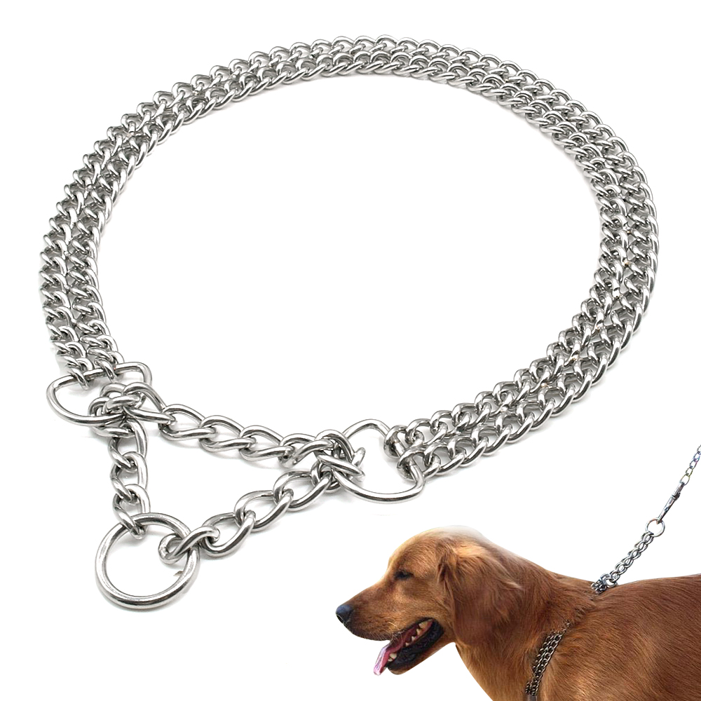 Pet Dog Training Tool Collar Chrome Plated Choke Metal Stainless Steel Chain 