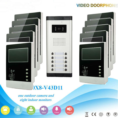 SmartYIBA Video Door Phone 3/4/5/6/8/10 Multi Units Apartments Color Monitor Doorbell Home Video Intercom ► Photo 1/6