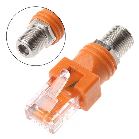 F Female To RJ45 Male Coaxial Barrel Coupler Adapter Cable RJ45 To RF Connector Converter Whosale&Dropship ► Photo 1/6