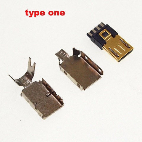 25set Gold-plated MICRO Mike 5P USB Male Plug with metal shell housing ► Photo 1/4